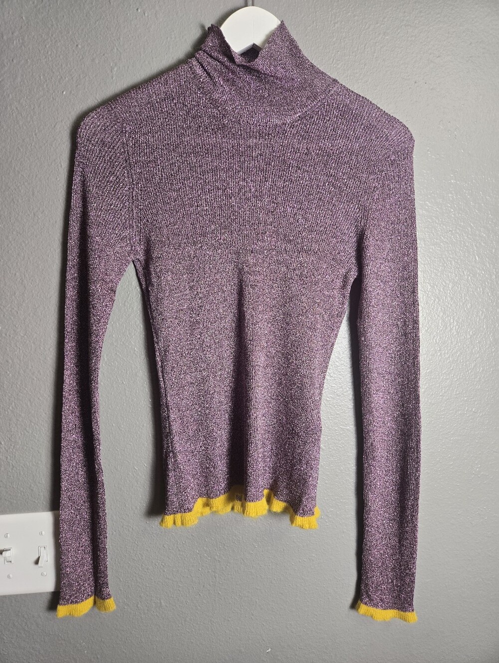Missoni Pink Metallic Ribbed Turtleneck Size XS